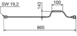 Manivelle pour vérin stabilisateur — 965 mm AL-KO 1221457