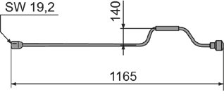 Manivelle pour vérin stabilisateur — 1165 mm AL-KO 1224784
