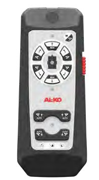 Télécommande mixte pour UP4 et Ranger — alimentation 12V CC, consommation 6A moy / 24A max, batterie 12V 20Ah min, pile PP3 9V, fréquence 868 MHz, PTAC 800-2500 kg AL-KO 1731376