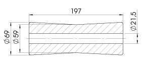 Rouleau de quille — Ø 69 x 197 mm, trou Ø 21,5 mm AL-KO 360716