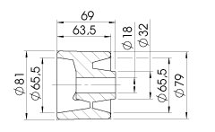 Rouleau latéral — Ø 81 x 69 mm, trou Ø 18 mm AL-KO 360717