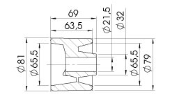 Rouleau latéral — Ø 81 x 69 mm, trou Ø 21,5 mm AL-KO 360718