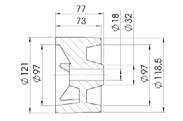 Rouleau latéral — Ø 121 x 77 mm, trou Ø 18 mm AL-KO 360719