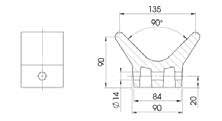 Support d’arrêt pour ancre — Ø 135 x 75 mm, trou Ø 14 mm AL-KO 360722