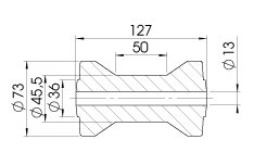 Rouleau de quille — type RP-55, Ø 73 x 127 mm, trou Ø 13 mm AL-KO 1224418