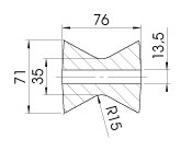 Rouleau avec semelle en V — type RP-335, jaune transparent AL-KO 1224432