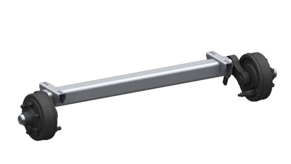 Essieu freiné carré à ressorts caoutchouc Swing — Voie 1930 mm, entre fixations 2484 mm AL-KO 4014019