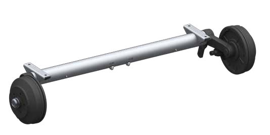 Essieu freiné, première essieu, câbles de frein détachés inclus — Voie 1500 mm, entre fixations 1900 mm AL-KO 4021471