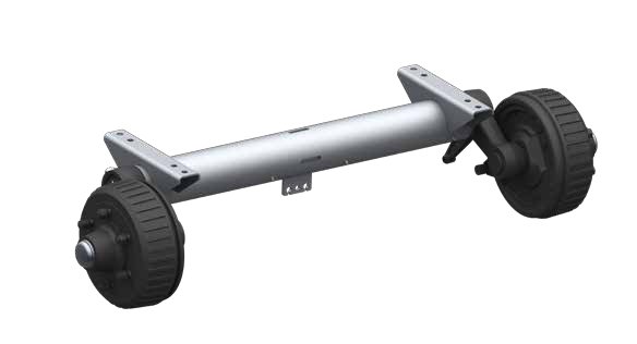 Essieu freiné 3500 kg suspension à barre de torsion Rondo — Voie 1820 mm, entre fixations 1300 mm, longueur 1390 mm, G 2018 mm AL-KO 4021502