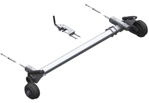 Essieu pivotant freiné avec système d’abaissement, frein S2005-7 RASK — PTAC 1050 kg, voie 1490 mm, entre fixations 1550 mm AL-KO 4021391