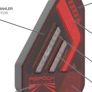 Feu arrière EARPOINT II LED droit — 12/24 V, LED, extrémité libre Aspöck 35-4920-027