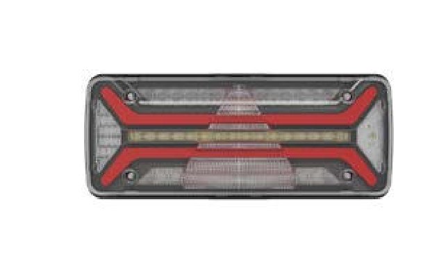 Feu arrière ECOLED II „CRYSTAL CLEAR“ gauche — 12/24 V, LED, 7 broches AMP + 4×2 broches Superseal Aspöck 25-4121-081