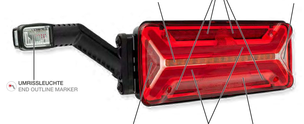 Feu arrière ECOLED II droit — 12/24 V, LED, 7 broches AMP Aspöck 25-4120-037