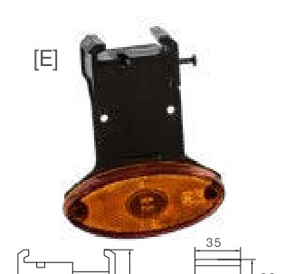 Feu de position FLATPOINT II LED — 24 V, LED, 2 broches ASS3 Aspöck 31-2367-064