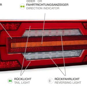 Feu arrière MIDILED I MAX gauche — 12/24 V, LED, 7 broches ASS2 Aspöck 35-2021-027