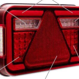 Feu arrière MULTILED IV droit — 12/24 V, LED, 8 broches baïonnette Aspöck 34-8940-057