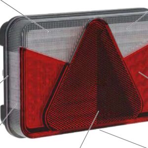 Feu arrière MULTILED V gauche — 12 V, LED, 8 broches baïonnette Aspöck 24-8951-037