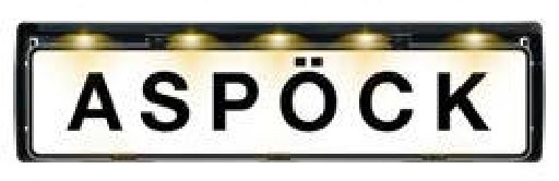 Support de plaque éclairé NUMBER PLATE HOLDER FLEXLED — 24 V, LED Aspöck 36-3704-111