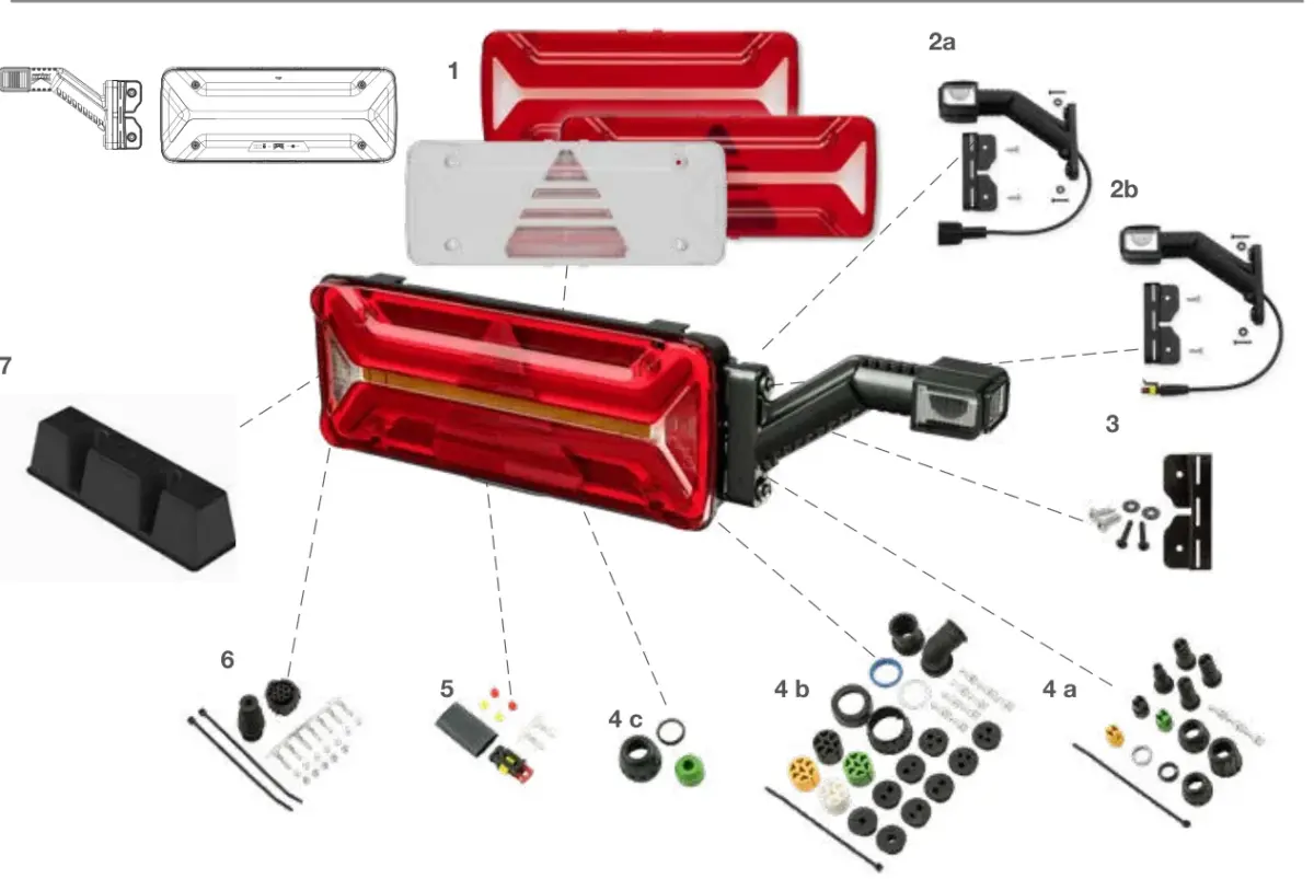 Vue éclatée ECOLED II — pièces de rechange et accessoires
