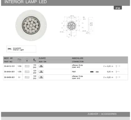 Vue éclatée INNENLEUCHTE LED INTERIOR LAMP LED — pièces de rechange et accessoires