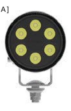 Phare de travail WORKPOINT II ADVANCED 83 2500 — 12/24 V, LED, extrémité libre Aspöck 38-8524-301
