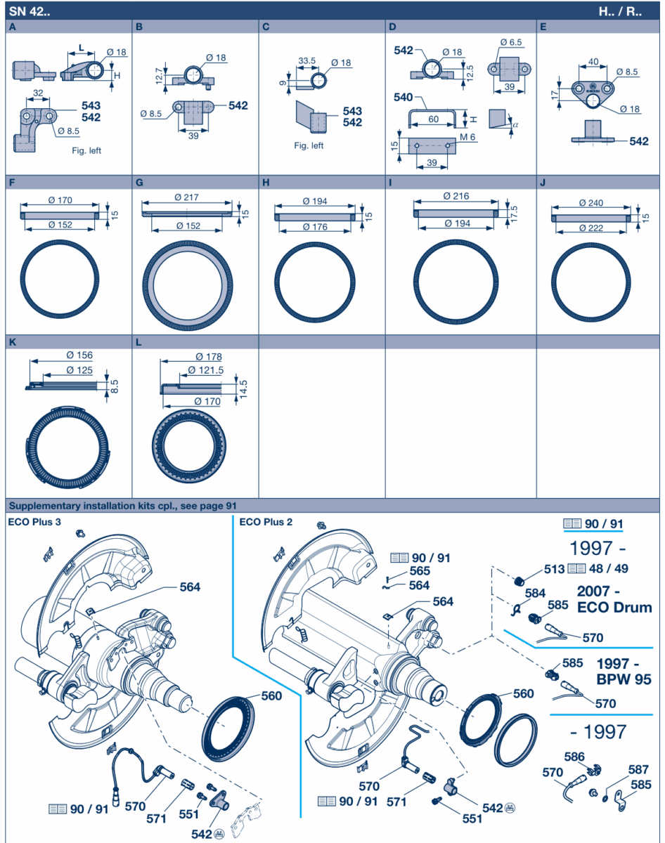 Vue éclatée ABS 6 / H.. / R.. ABS parts 6.1