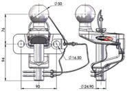Broche de sécurité 25 mm durcie pour tête d&rsquo;attelage 3,5 t Bradley 185013215