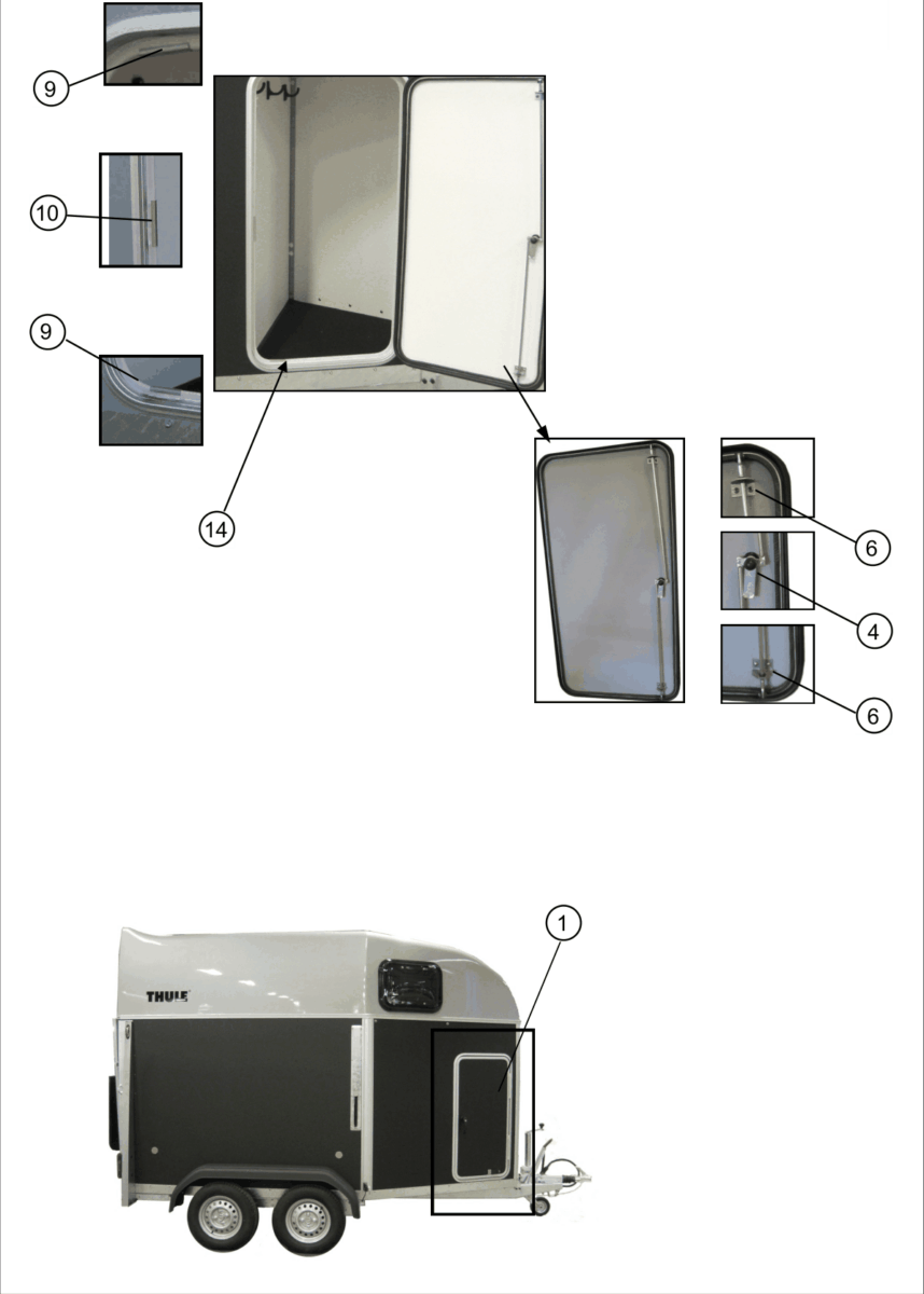 Vue éclatée Royal XT (type 37) — Höger Dörr / Right Door / Rechte Tür