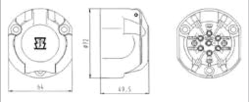 Socle de prise (ISO 1724 – Type N) 7P/12V Erich Jaeger 101002