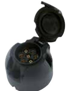 Socle de prise (ISO 1724 – Type N) 7P/12V — métal incassable, couleur argent Erich Jaeger 101018