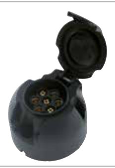 Socle de prise (ISO 1724 – Type N) 7P/12V — plastique renforcé, noir Erich Jaeger 101076