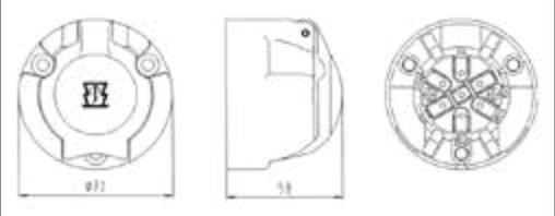 Socle de prise (ISO 1724 – Type N) 7P/12V — plastique renforcé, noir Erich Jaeger 101076
