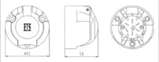 Socle de prise (ISO 3732 – Type S) 7P/12V Erich Jaeger 101081