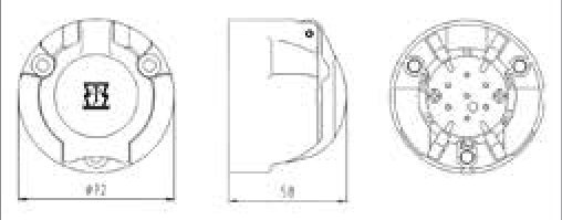 Socle de prise (ISO 1724 – Type N) 7P/12V — 2,1mm Erich Jaeger 101088