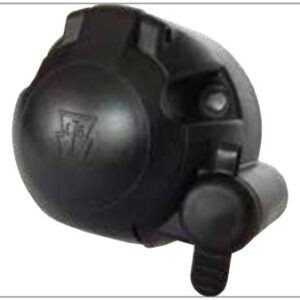 Socle de prise 7P/12V (ISO 1724 – Type N) avec socle de prise auxiliaire à 2P (ISO 4165) — nickel (Ni), contact à vis serre-fil Erich Jaeger 101342