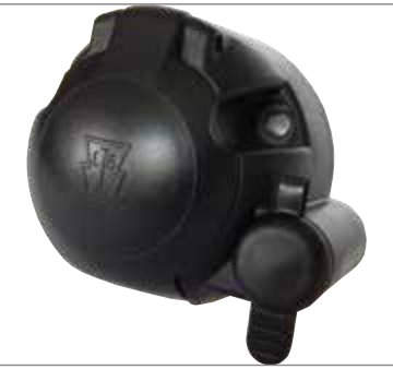 Socle de prise 7P/12V (ISO 1724 – Type N) avec socle de prise auxiliaire à 2P (ISO 4165) — nickel (Ni), contact à vis serre-fil Erich Jaeger 101342