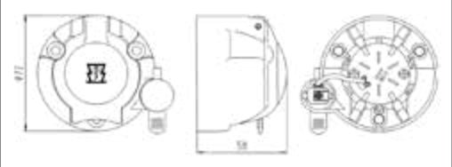 Socle de prise 7P/12V (ISO 1724 – Type N) avec socle de prise auxiliaire à 2P (ISO 4165) — nickel (Ni), contact à vis serre-fil Erich Jaeger 101342