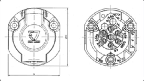 Socle de prise (ISO 1724 – Type N) 7P/12V — ERICH JAEGER 101343