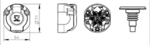 Socle de prise (NEN 6120) 7+6P/12V Erich Jaeger 101366