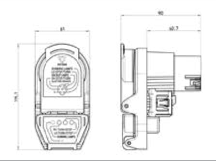 Socle de prise (SAE J1239, SAE J2863) avec système de fermeture breveté 7+4P/12V Erich Jaeger 101376