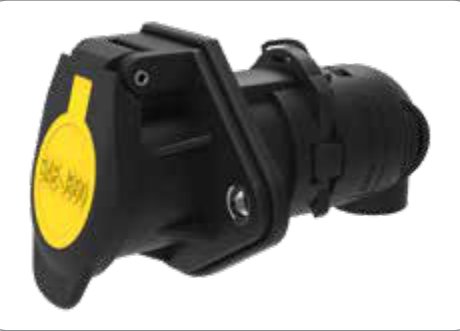 Socle de prise (SAE J560 Auxiliary, ABS) 7P/12V 100% étanche «WeatherLock™» — Auxiliary, NW17, sortie câble 180° Erich Jaeger 101382