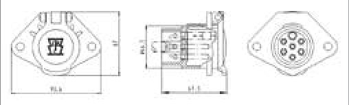 Socle de prise (ISO 3731 – Type S) 7P/24V — plastique renforcé, noir Erich Jaeger 111007