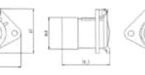 Socle de prise (ISO 3731 – Type S) 7P/24V — ERICH JAEGER, métal incassable 111017