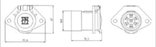 Socle de prise (ISO 3731 – Type S) 7P/24V — ERICH JAEGER, métal incassable 111017
