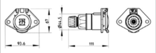 Socle de prise (ISO 1185 – Type N) 7P/24V — 9,20mm – 11,50mm Erich Jaeger 111060