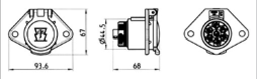 Socle de prise (ISO 1185 – Type N) 7P/24V — Sans conditionnement Erich Jaeger 111066