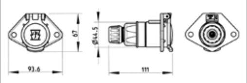 Socle de prise (ISO 1185 – Type N) 7P/24V — standard (CuZn) Erich Jaeger 111080