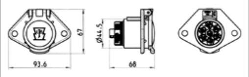 Socle de prise (ISO 1185 – Type N) 7P/24V — Sans conditionnement, nickel (Ni) Erich Jaeger 111098