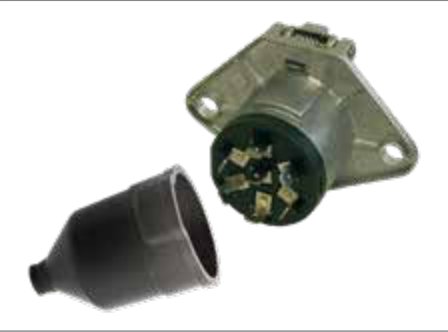 Socle de prise (ISO 1185 – Type N) 7P/24V — métal incassable, couleur argent Erich Jaeger 111329