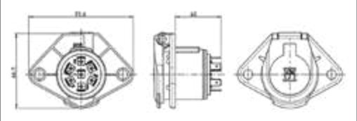 Socle de prise (ISO 3731 – Type S) 7P/24V — Sachet plastique, joint passe-fil Erich Jaeger 111330